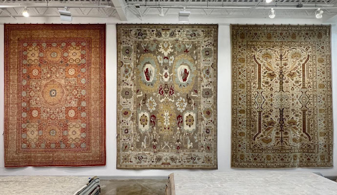 Rug drying up process