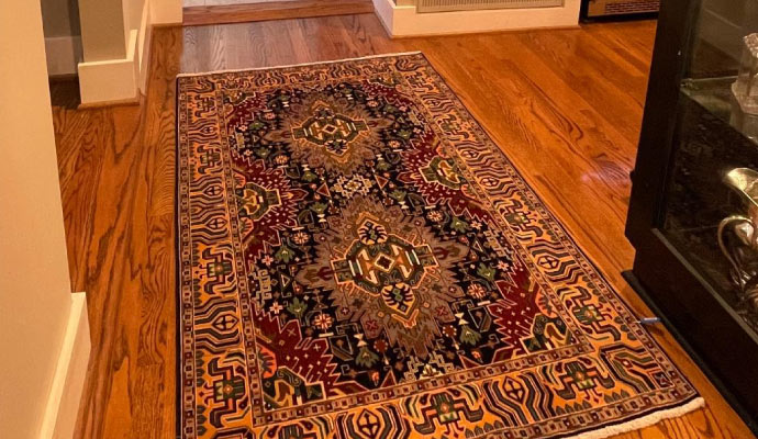 A clean rug placed on the floor