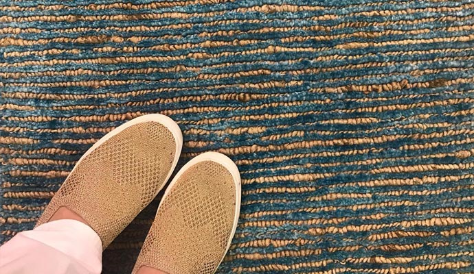 stepping on rug