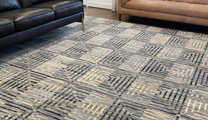 Clean sisal rug on floor
