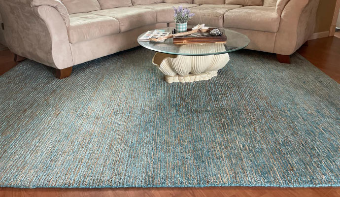 Sisal rug on floor